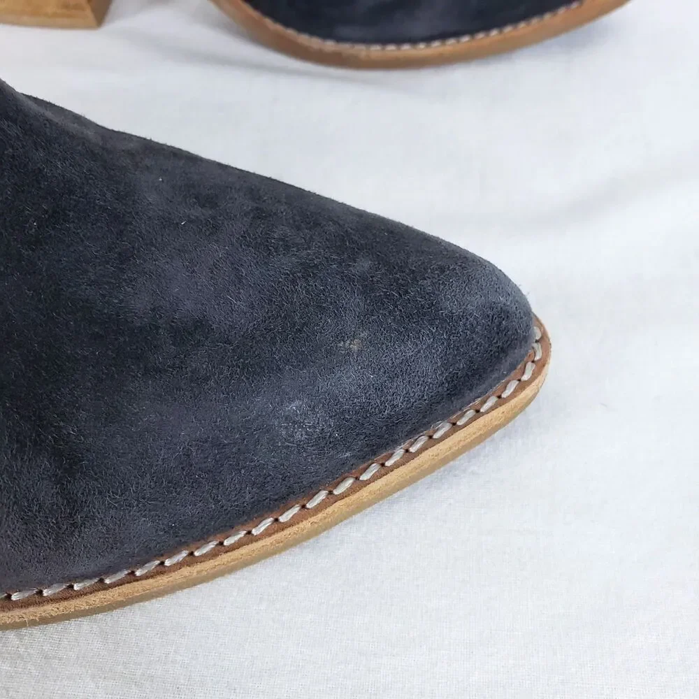 Jeffrey Campbell Artisan Western Minimalist Suede Mules Womens 9 Gray Neutral